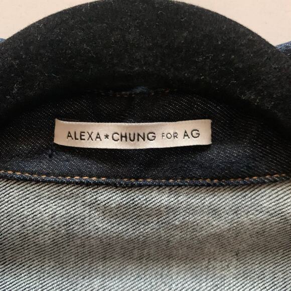 ALEXA CHUNG For AG Adriano Goldschmied Pixie Dress Stretch Denim Snap Front - Picture 13 of 16